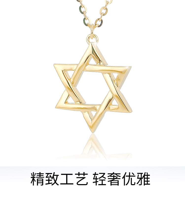 雅施丽芙S925银饰六角形镂空光面ins风设计师款源头工厂店项链女 pic 1