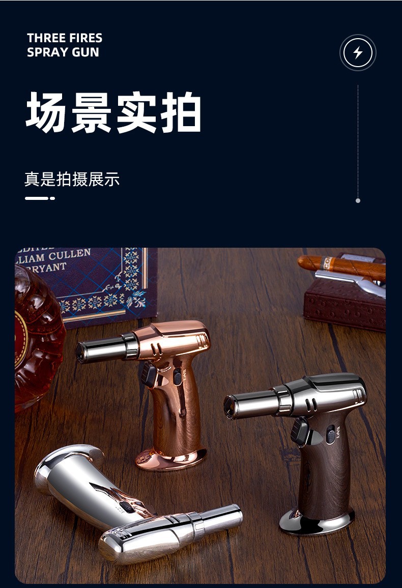 Wholesale cigar-specific moxibustion lighters, windproof direct spray household igniters, cooking spray guns pic 27