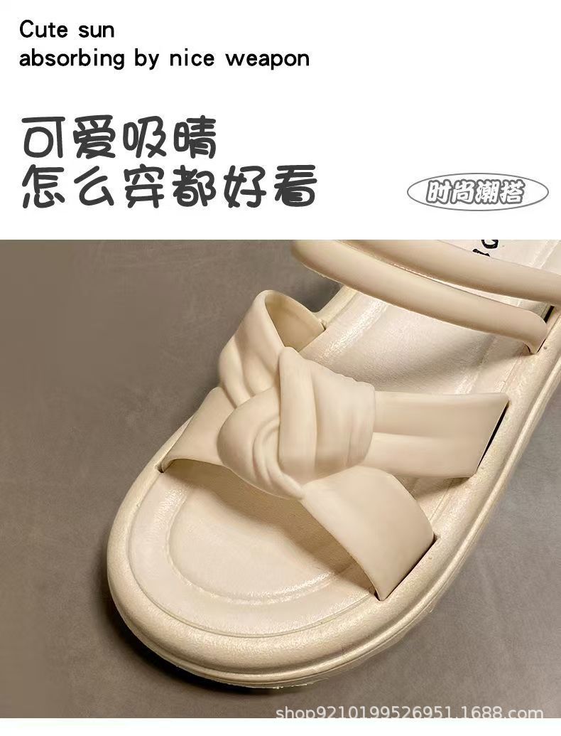踩屎感软底凉鞋女外穿夏季休闲百搭防滑厚底沙滩女士学生两穿拖鞋详情5