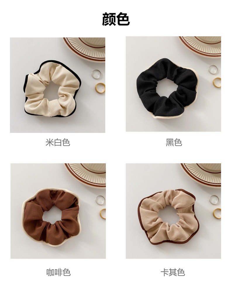 Korean-style large intestine circle, versatile and stylish hair band, retro and elegant chanel-style hair tie, 2025 new style hair tie, leather band hair accessory pic 14