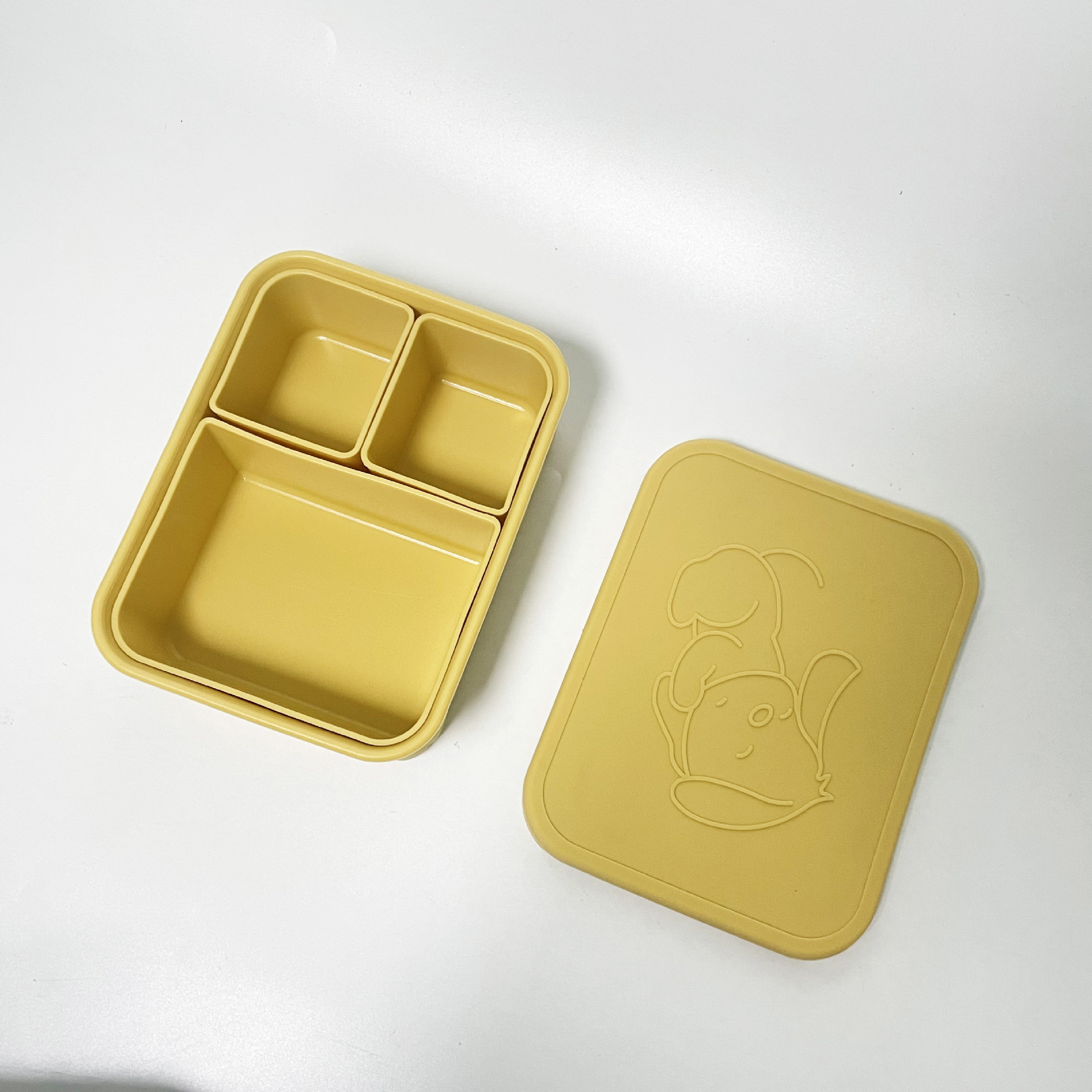 硅胶饭盒保鲜盒不锈钢便当盒餐盘零食盒酱料杯两格三格四格午餐盒详情12