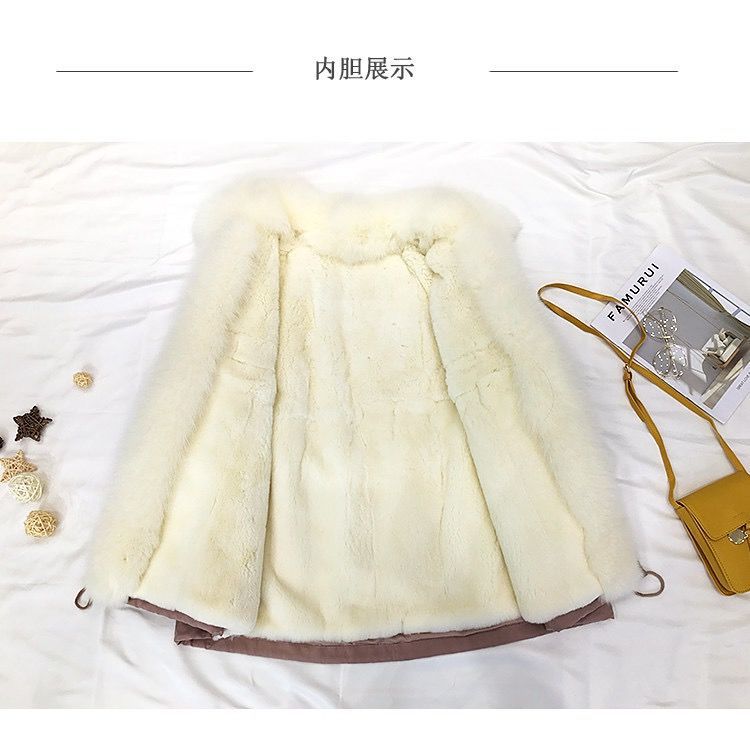 狐狸毛派克服女真毛中长款皮草皮毛一体棉服女2020新款冬季厚外套详情6