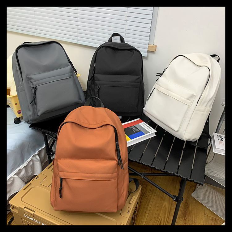 无印黑色书包男大学生 ins风日系简约男生背包初中高中生双肩包女详情9