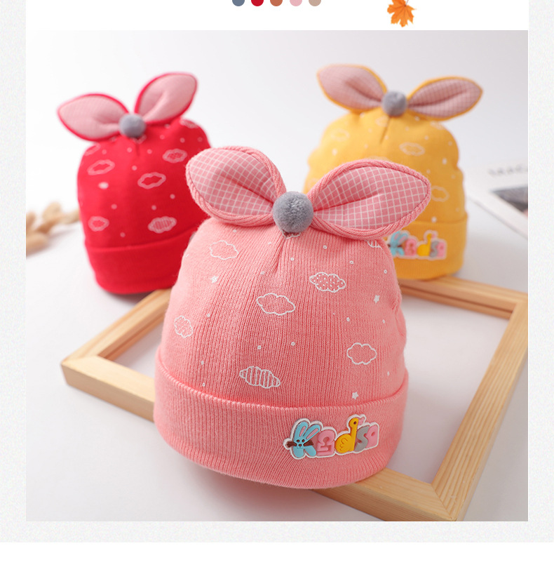 Conejo bebé sombrero de lana de invierno bebé calor gorra de gorra para lactantes recién nacidos litros per seriamente las orejas pic 1