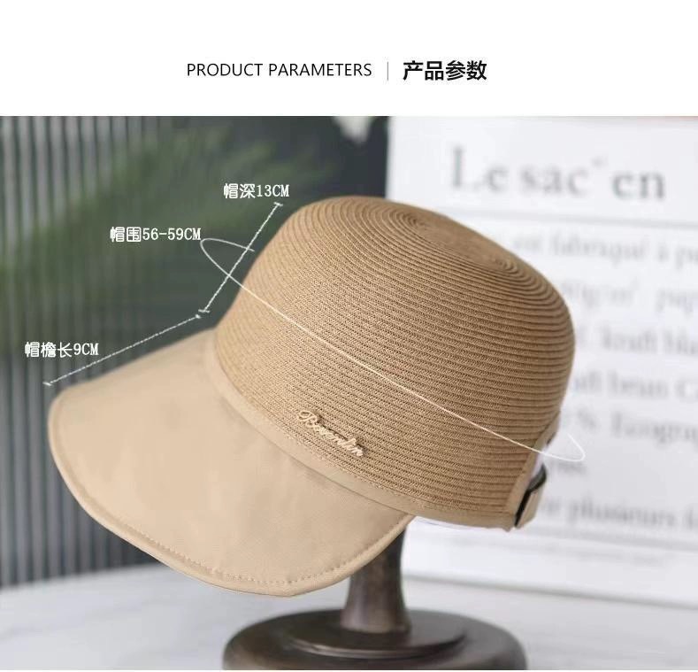 2024夏新款大帽檐遮阳草帽女士防晒鸭舌帽时尚休闲百搭显脸小凉帽详情1