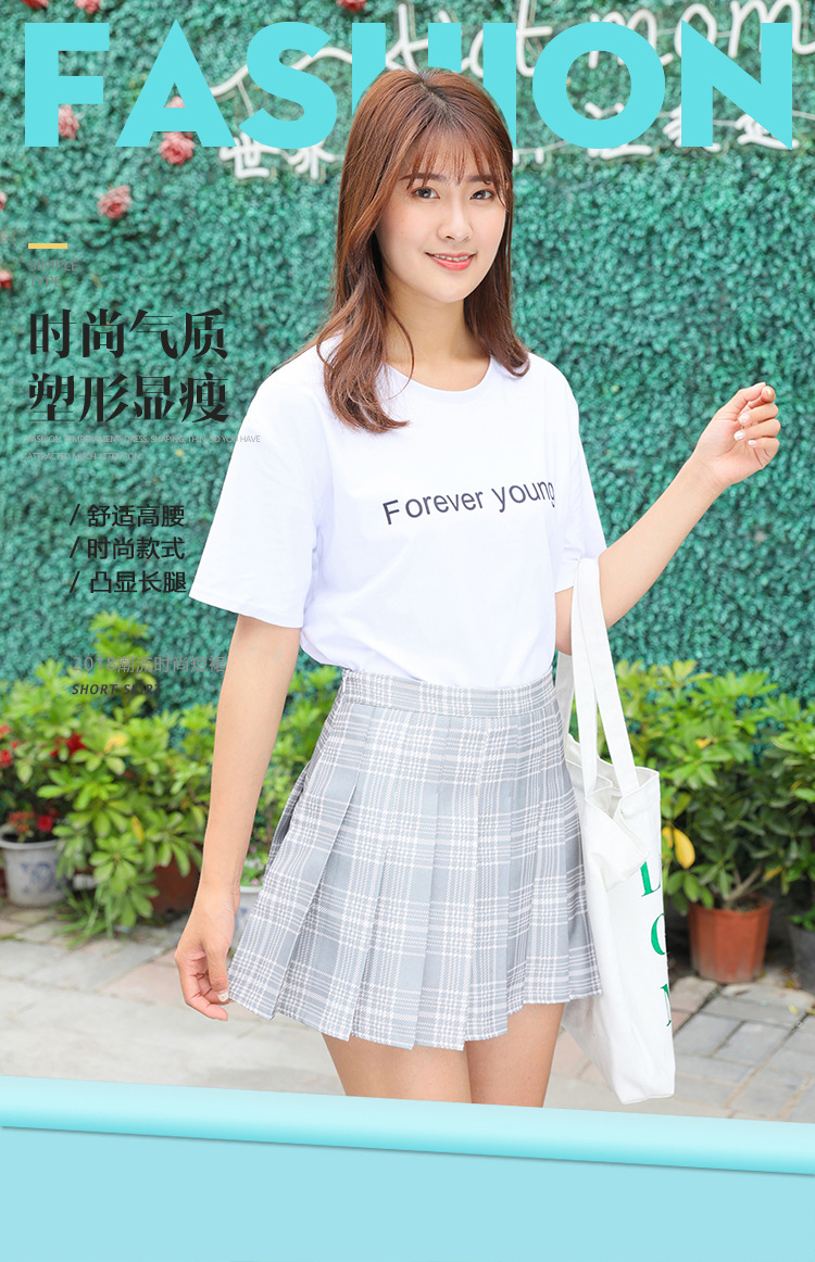 Pleated skirt for women, Spring/Summer jk white 2022 new style Korean high-waisted A-line short skirt, autumn/winter plaid half skirt pic 94