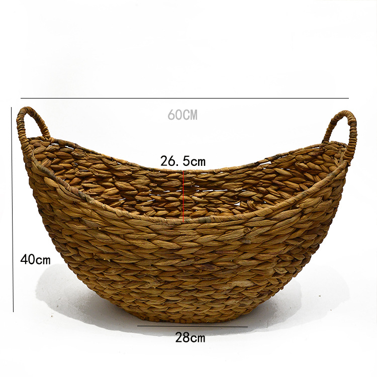 跨境葫芦草收纳筐批发家用手工水葫芦编织筐脏衣篓欧美草编杂物筐详情2
