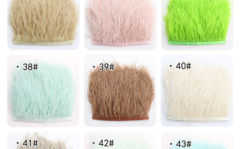 彩色鸵鸟毛布边10-15CM舞台礼服舞蹈服裙边服装辅料羽毛花边详情13