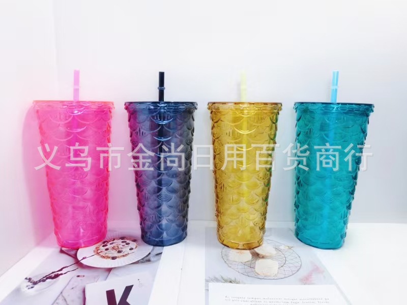 Household large-capacity plastic straw cup, large-capacity creative prickly cup, Starbucks cup, 780ML straw cup pic 2
