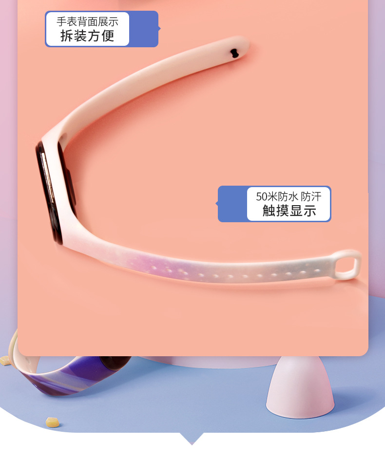 Xiaomi 6LED Touch Screen waterproof Electronic Watch for Girls with printed sports, junior high school student electronic watch pic 10