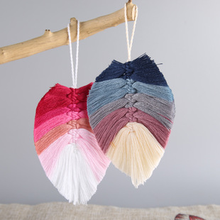 New color-offset double-ended cotton thread tassel handcrafted clothing, cheongsam with lapel button and Chinese-style classical tassel pendant pic 1
