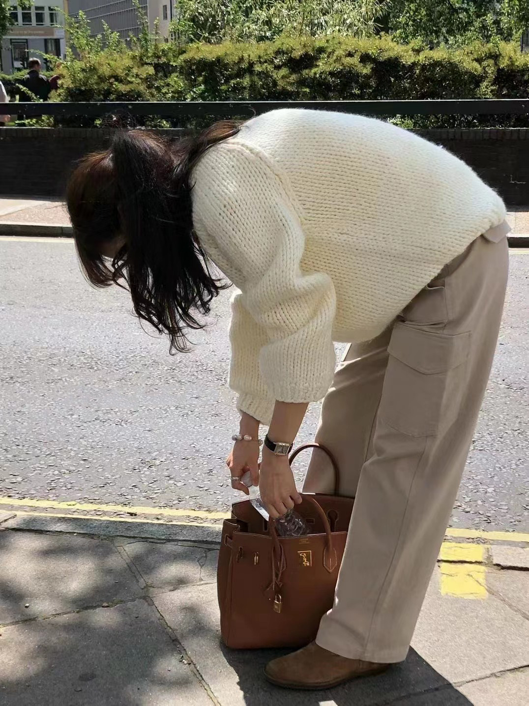 2023 in-stock Handongdaemun autumn/Winter new oun*e round-neck handcrafted pullover loose wool casual sweater top pic 36