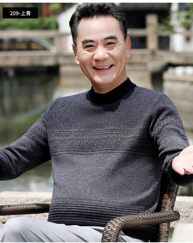 2022中老年男装毛衣加大码爸爸装男式加厚套头羊毛衫地摊赶集货源详情29