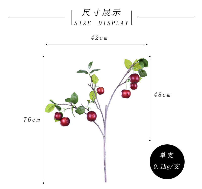 Wholesale of artificial apple branches, multi-leaf home decoration fruit branches, new Chinese-style New Year decoration berries from the manufacturer pic 3