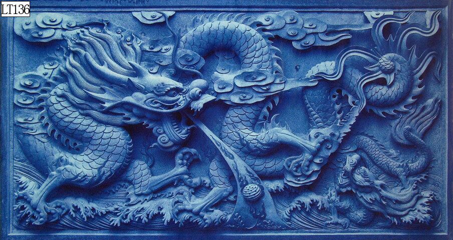 Fish tank aquarium decorative landscape background painting, pp material without glue, dragon background painting, two dragons playing with a pearl, dragon Roaming the world painting pic 31