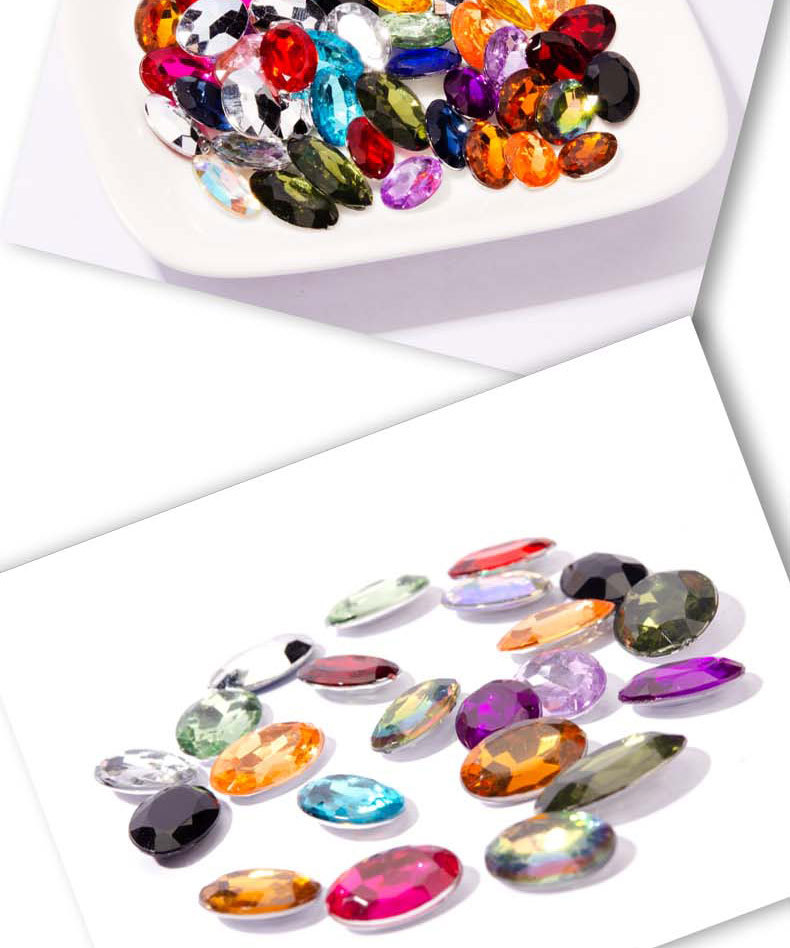尖底椭圆亚克力蛋形贴钻 饰品粘胶水晶石 女鞋鞋根鞋花发饰贴片详情15
