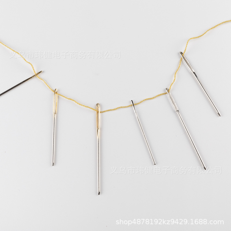 Big-eyed, blunt-tipped needle, ribbon embroidery, round-tipped needle, leather goods sewing, gold-tailed, thick-tipped sewing needle, embroidery needle, hand sewing needle, cross-border pic 8