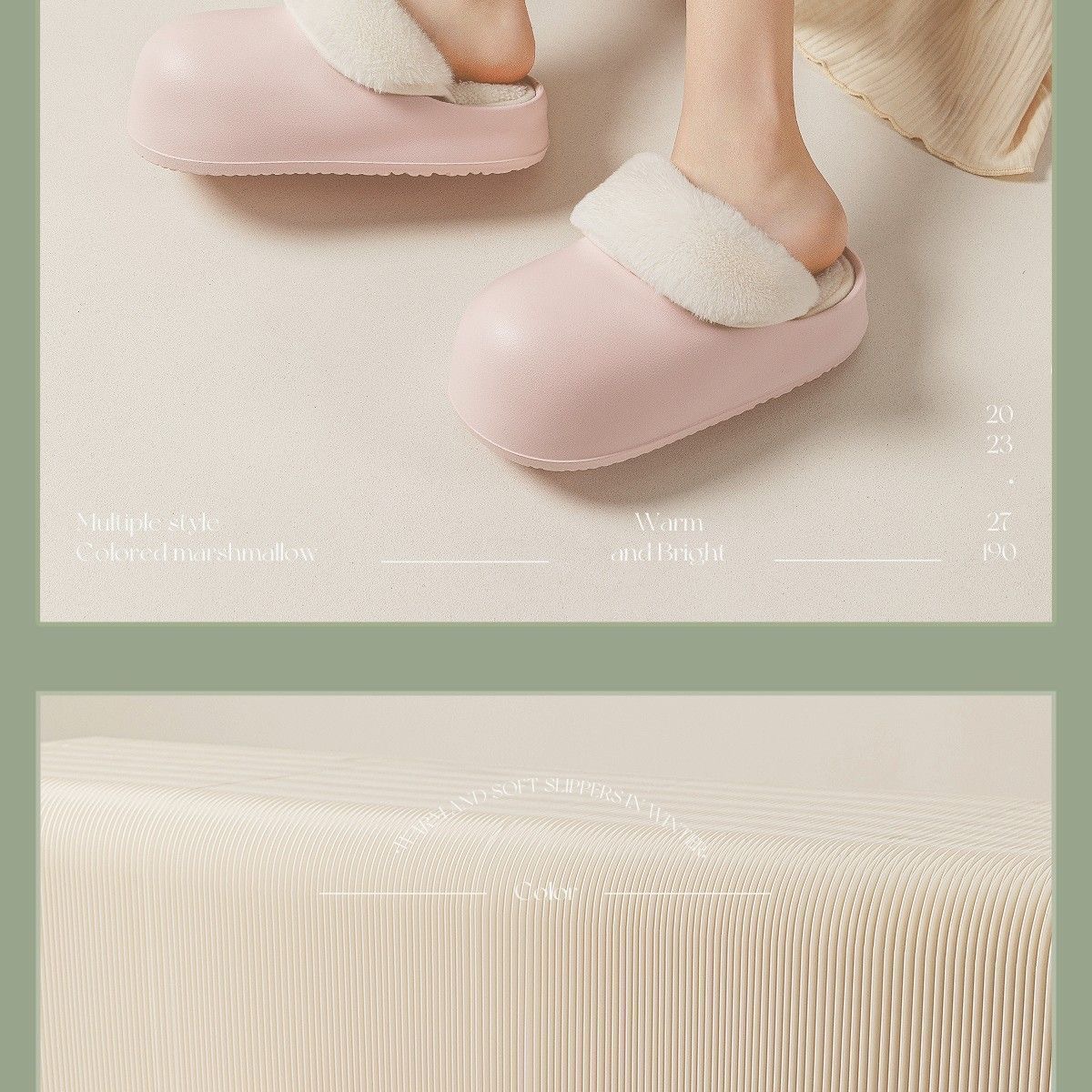 2023新款卡哇伊女款秋冬季棉拖鞋 可拆卸可拆洗 居家用防水保暖厚底 搭配可爱玩具款式详情14