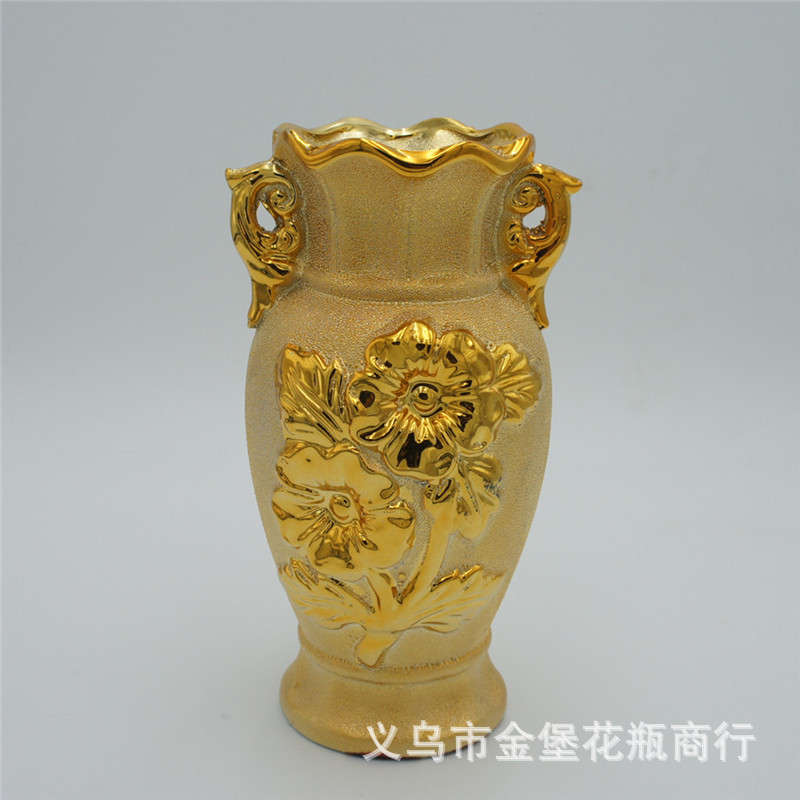 金堡花瓶工厂批发现代简约镀金工艺摆件水果苹果梨圆形装饰品摆设详情3
