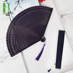 绢布竹质伴娘接亲折扇子女中国古风学生和风日式扇竹制品扇子批发详情27