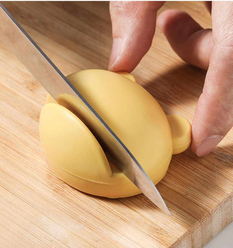 Cartoon creative whetstone, mini frog, manual knife sharpening wonder, home kitchen white corundum knife sharpening stand pic 7