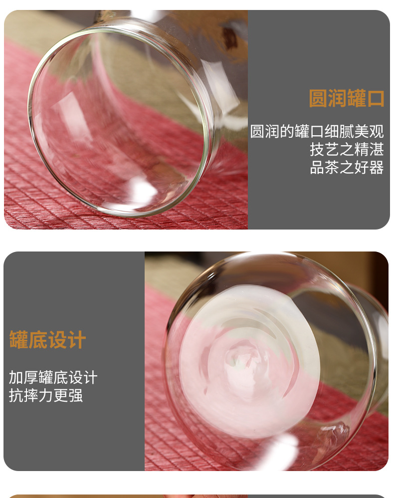 Inicio vidrio de alta borosilicato de forma especial latas herméticas al por mayor tapas de bambú latas de té latas de almacenamiento botellas de almacenamiento de dulces pic 12
