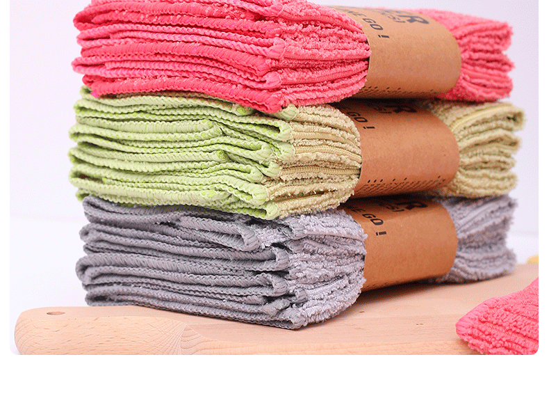 Wholesale of microfiber absorbent kitchen scouring pads, household cleaning and car cleaning cloths, and multi-functional dishwashing cloths from the manufacturer pic 10