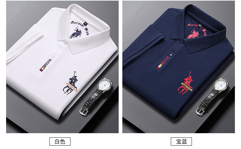 polo衫夏季潮牌商务时尚男装休闲男士t恤刺绣宽松百搭短袖t恤男详情8