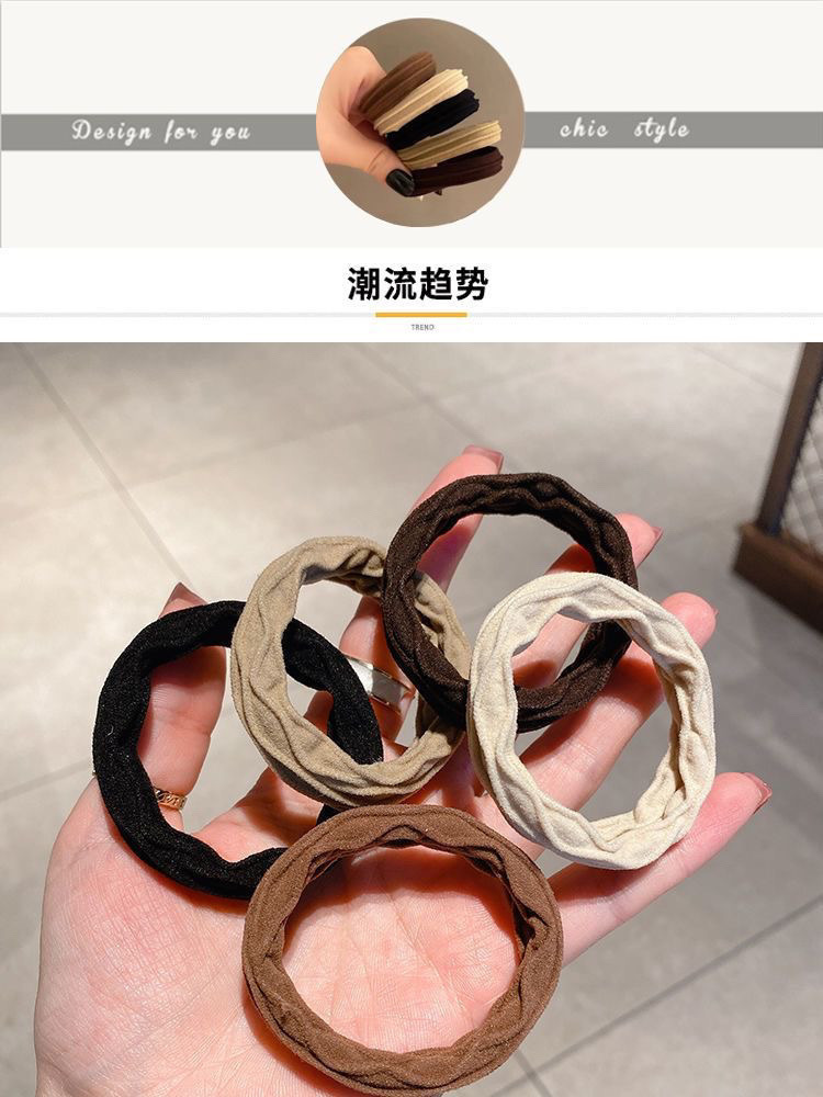 Simple hair bands, thickened, high-elasticity, seamless hair ties, headwear, hair accessories, rubber bands, ins hairstyle, high student appearance level, super fairy-like pic 1