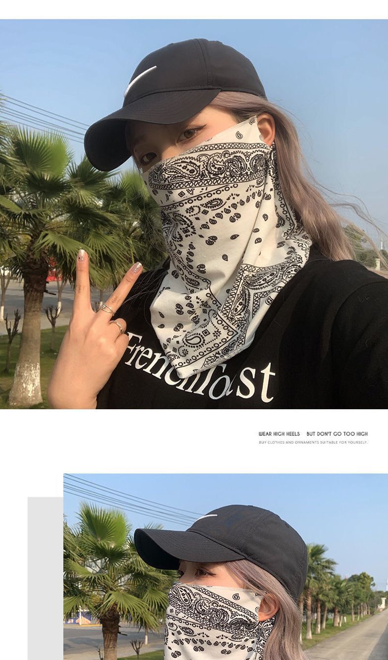Sun protection mask, UV protection, cashew flower spring and autumn face towel, ear-hanging full-face neck protector, men and women, summer cycling and driving pic 5