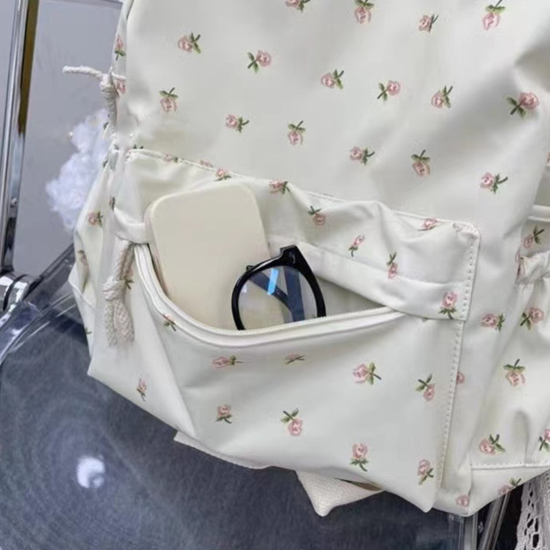 偷偷藏不住赵露思同款书包女款高颜值护脊学生文艺清新碎花双肩包详情8