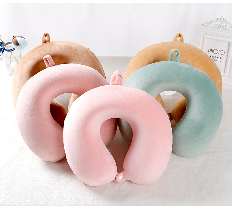 Factory direct sales of plain spandex U-shaped pillows, memory foam creative nap neck pillows, wholesale one-piece consignment, street stall cushions, street stall goods, home textile cushions pic 16