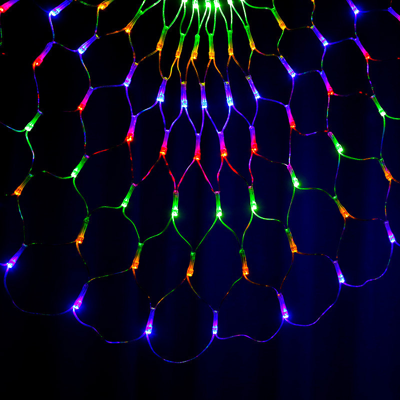 Outdoor waterproof led peacock net light, three-screen Christmas festival decorative color light, hotel park decorative color light pic 2