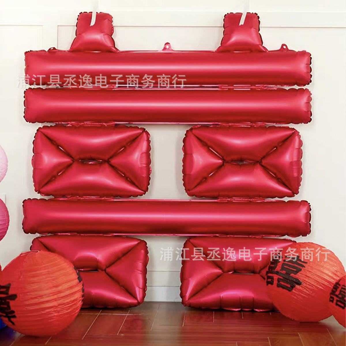 New super-large matte red double-happiness character aluminum film balloon for engagement, proposal, wedding room decoration and arrangement pic 4