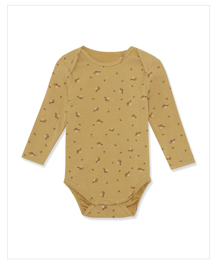 Pure cotton baby crawling clothes for boys and girls, spring and autumn printed side-opening long-sleeved one-piece triangular pouch for newborns pic 20