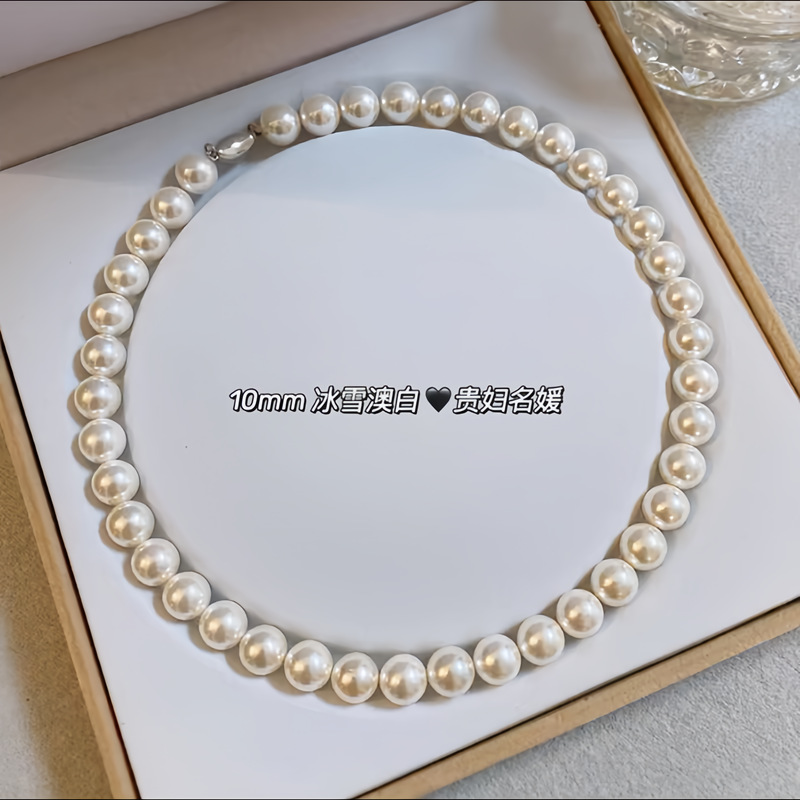 施家仿澳白珍珠项链女轻奢小众高级感春夏气质叠戴锁骨颈链2024详情20