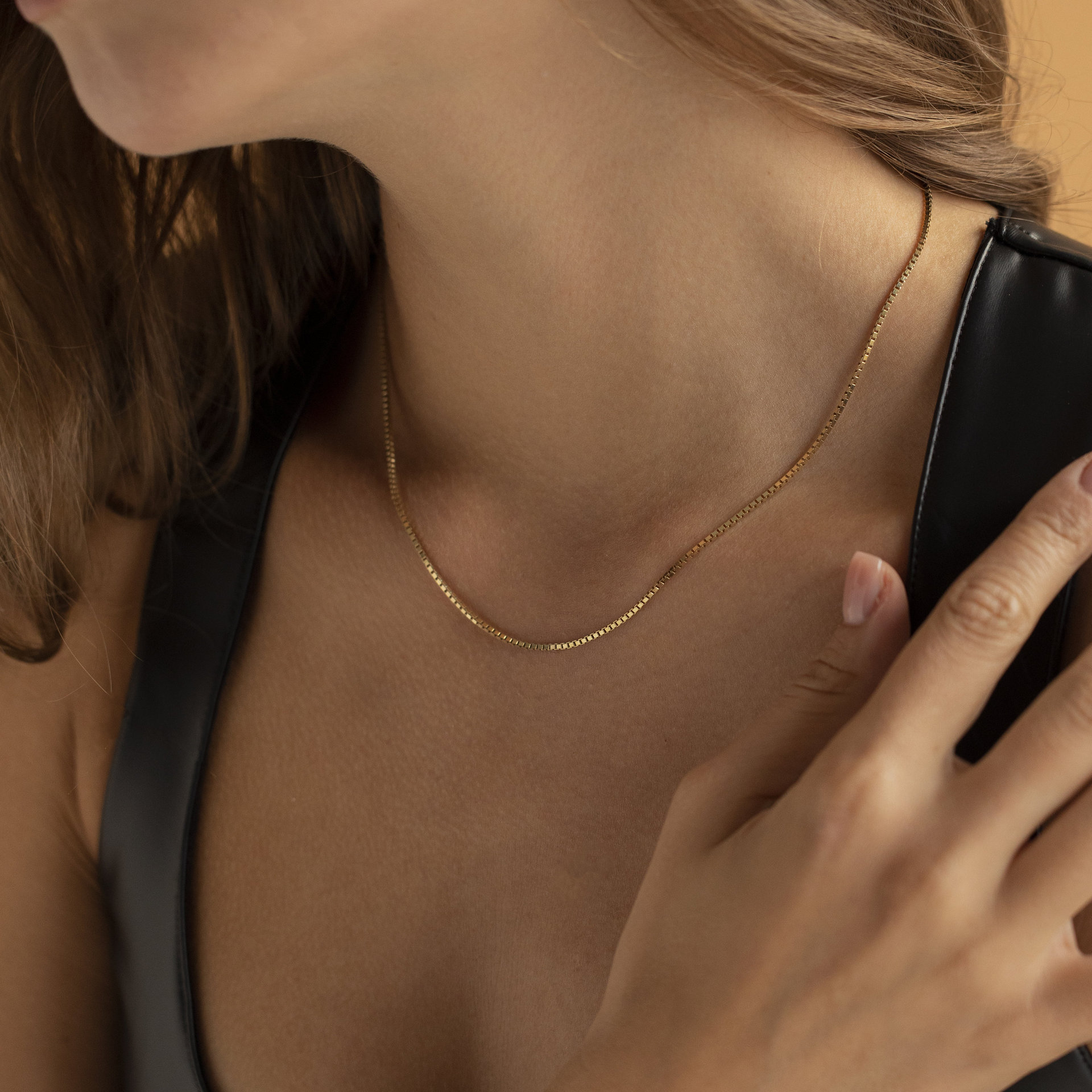 European and American cross-border stainless steel simple and versatile 18k gold plain chain, blade chain, twist chain, box chain, diy jewelry chain pic 17