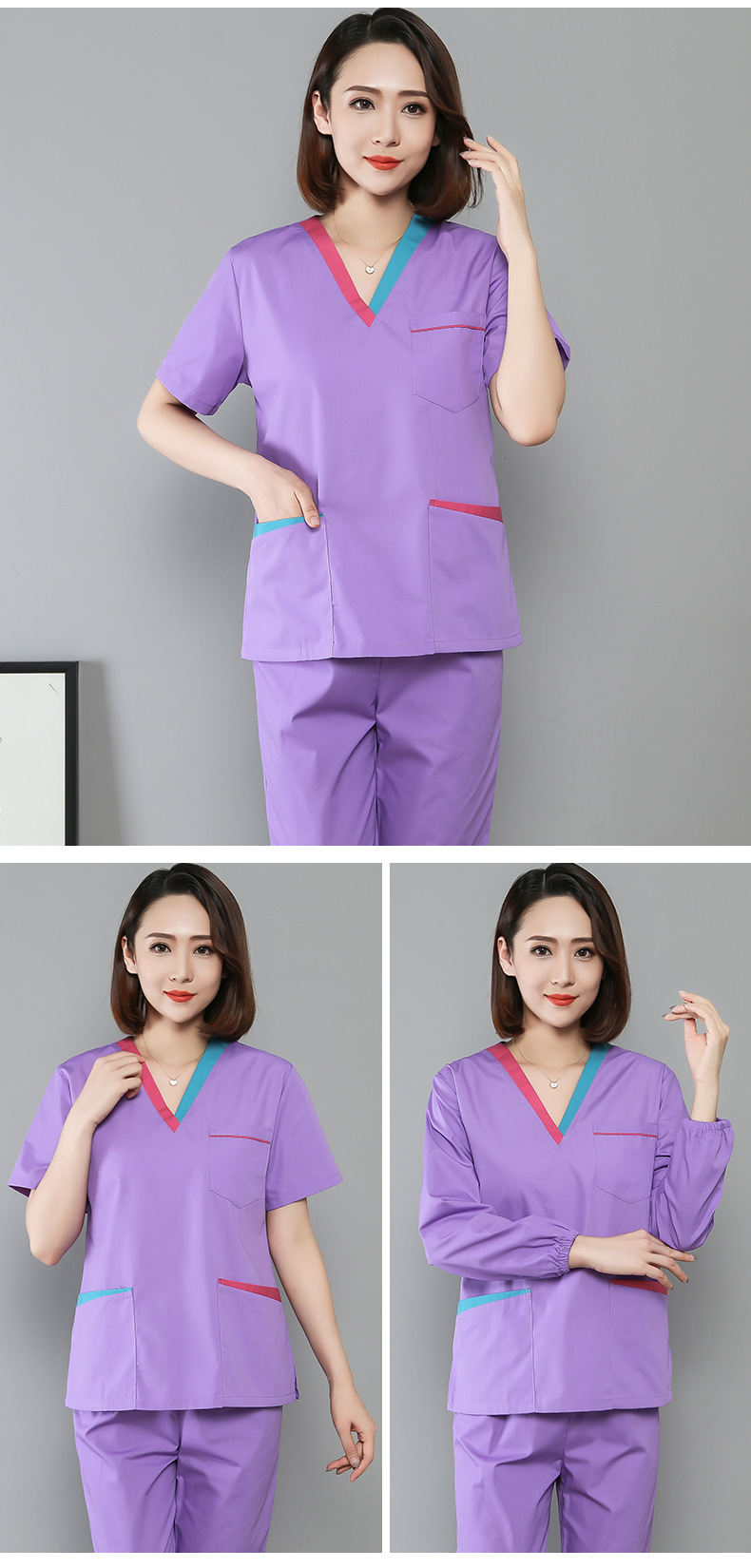 洗手衣短袖女涤棉手术衣美容院医生工作服男手术室刷手服速干套装详情6
