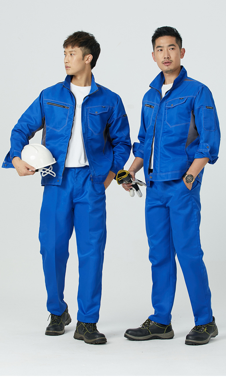 春秋长袖工作服男装套装耐磨季工地厂车间上衣汽修劳保服工厂批发详情14