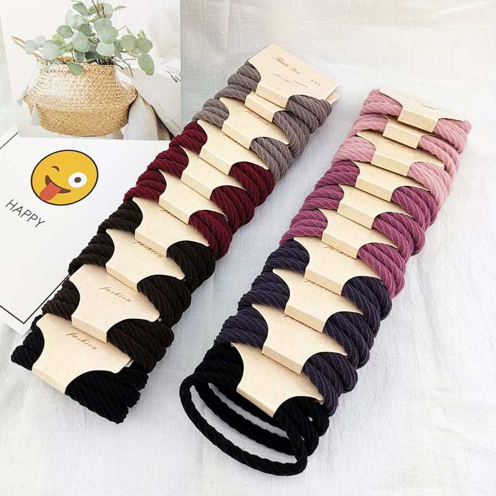 A3126 small twill three high-elasticity rubber bands, plush rubber bands, black velvet cloth loop hair rope, hair accessory, Yiwu, 2 yuan pic 5