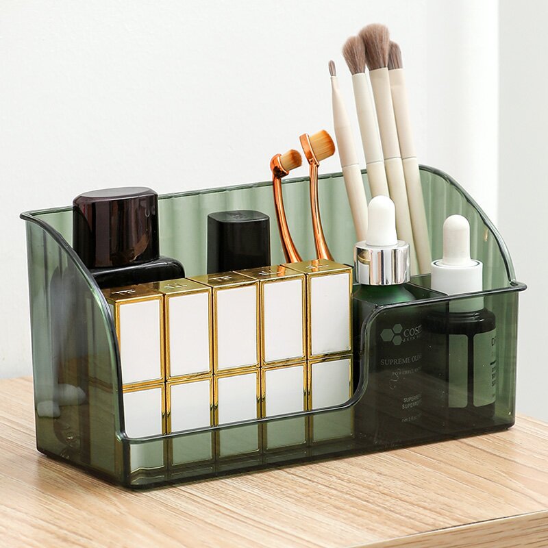 Light luxury multi-cell division desktop cosmetics storage box acrylic rectangular finishing box dresser skin care products pic 23