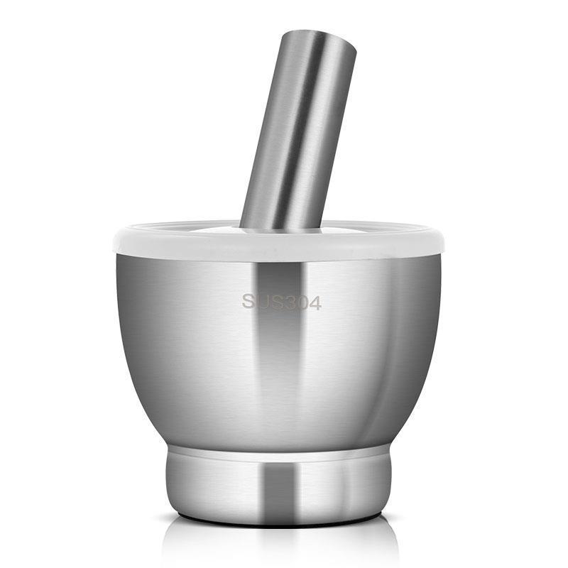 304 stainless steel garlic mashing machine, manual garlic mashing mortar, household kitchen garlic paste grinding jar, mortar pic 5