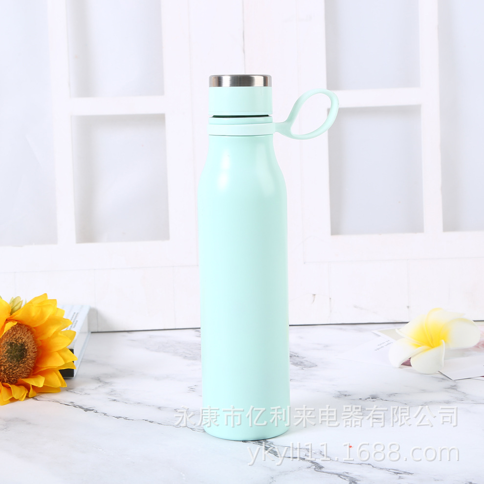 Portable cola bottle, sports frosted gradient color water cup, thermos cup, home stainless steel outdoor water bottle, shoulder strap, portable screwdriver pic 5