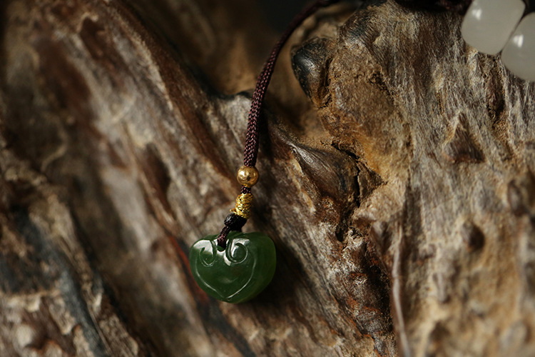 Pure gold Handcrafted series 999 pure gold small goldfish hand-woven natural old material Hetian jade lotus bead bracelet pic 9