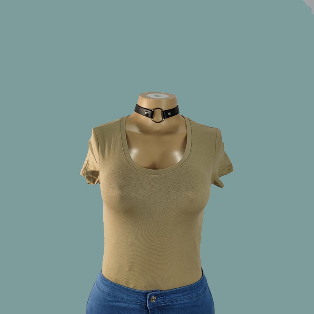 饰品欧美摇滚朋克街拍夜店皮质圆形项圈颈带choker项链颈链详情7