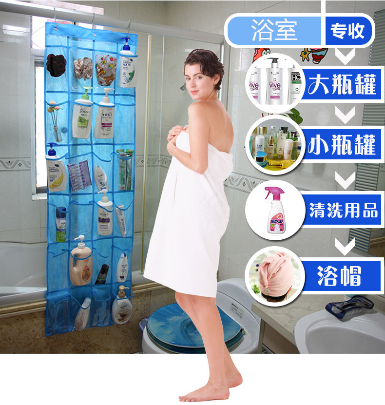 24-compartment rear door shoe storage hanging bag, wall-mounted non-woven fabric shoe transparent travel hanging shoe bag storage bag pic 13