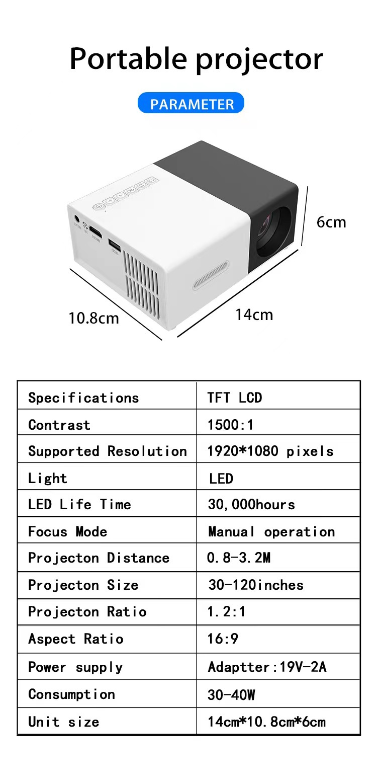 The new YG300MAX upgraded Q3 portable projector for cross-border e-commerce and the mini projector for foreign trade pic 13