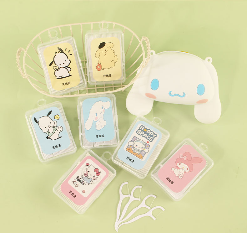 三丽鸥牙线超细口腔护理牙线棒一次性高级卡通塑料盒装经典牙线棒详情13