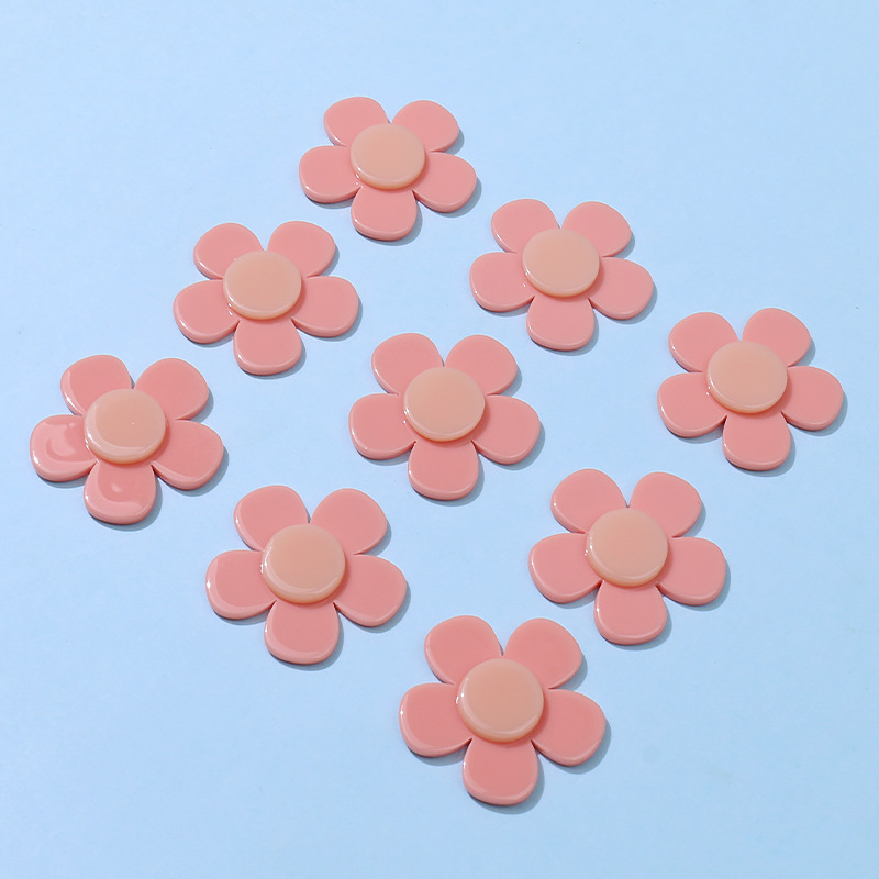 DIY pink flower acrylic piece earrings, stud earrings, phone cases, hair clips, handcrafted materials, bulk goods, accessories wholesale pic 3