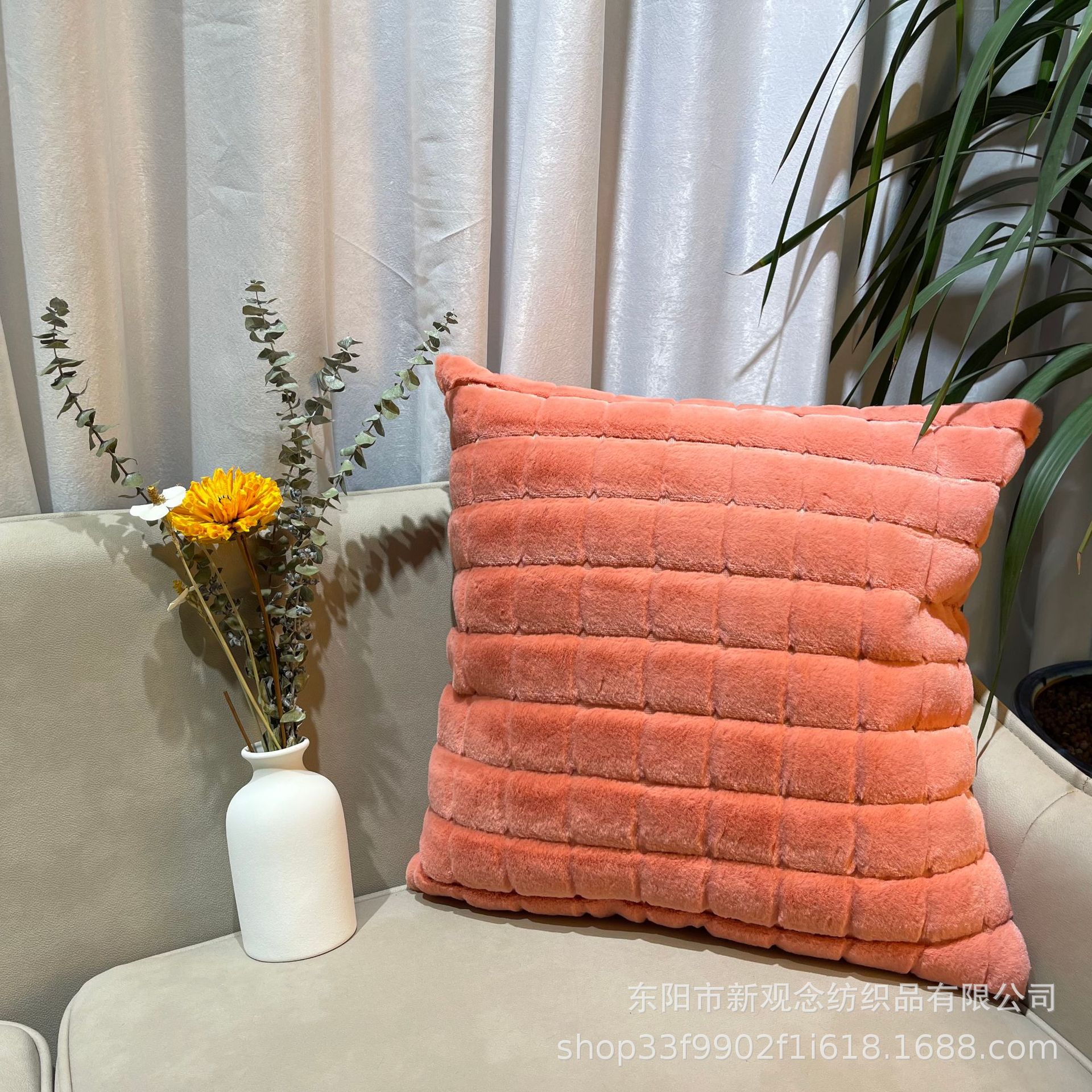 Winter InS-style plush cushion pink solid color pillowcase, ins plush cushion cover wholesale factory direct sales pic 24